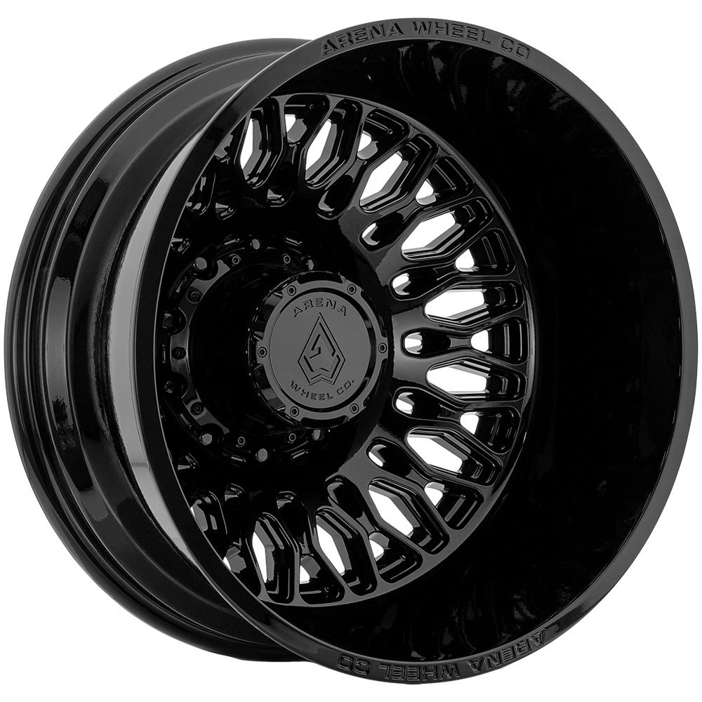 22" Arena A129 Dually Valkyrie 22x8.25 10x225 -220mm Rear Truck Gloss Black Rim Offroad Truck