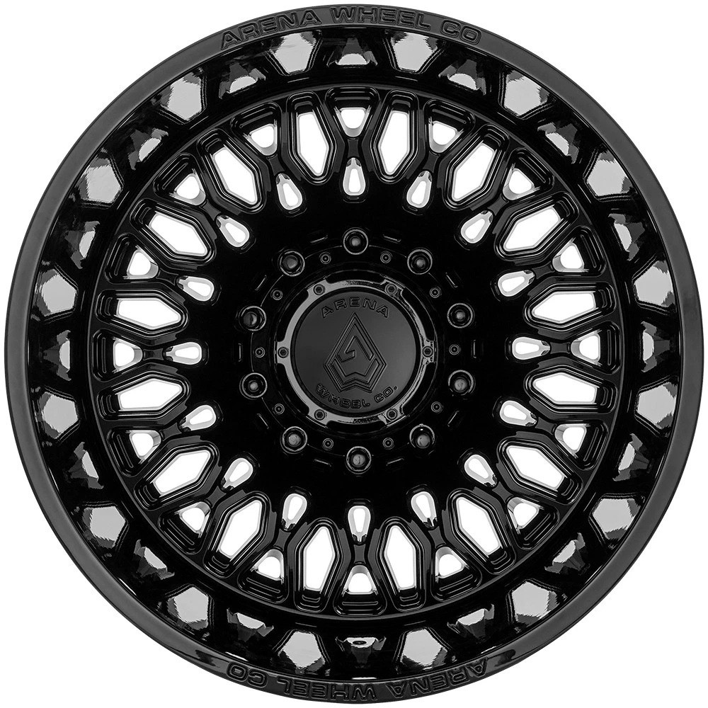 22" Arena A129 Dually Valkyrie 22x8.25 8x200 -220mm Rear Truck Gloss Black Wheel Offroad Rim