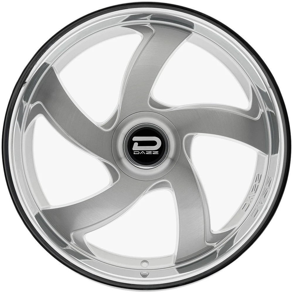 Set 4 24" Dazz D105 Bussin 24x10 5x4.75 0mm Silver Brushed Chromed Steel Lip Rim Premium Car Street Wheels