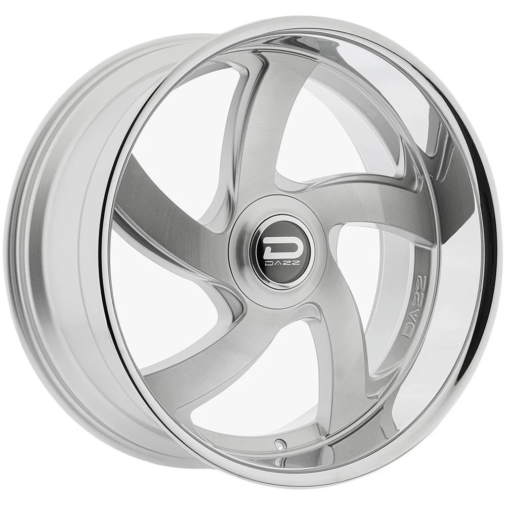 24" Dazz D105 Bussin 24x9 5x4.75 0mm Silver Brushed Chromed Stainless Steel Lip Wheel Premium Car Street Rim
