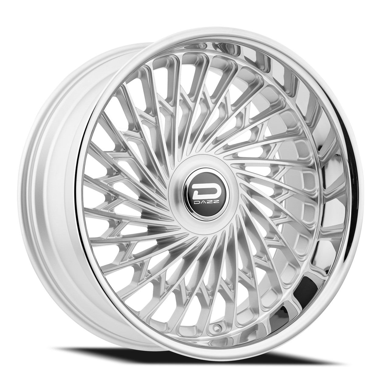 Set 4 24" Dazz D101 Seville 24x10 6x5.5 22mm Silver Brushed Chrome Steel Lip Rims Premium Car Street Wheels