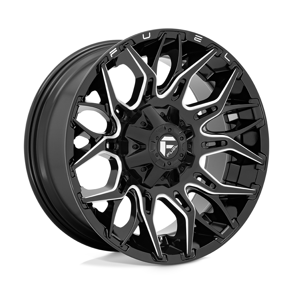 Set 4 Fuel D769 Twitch 22x10 5x4.5 5x5 Glossy Black Milled Wheels 22" -18mm