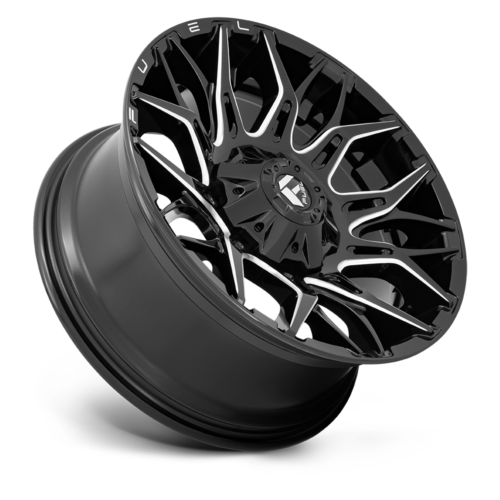 Set 4 Fuel D769 Twitch 22x10 5x4.5 5x5 Glossy Black Milled Wheels 22" -18mm