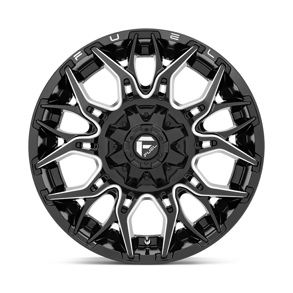 Set 4 Fuel D769 Twitch 22x10 5x4.5 5x5 Glossy Black Milled Wheels 22" -18mm