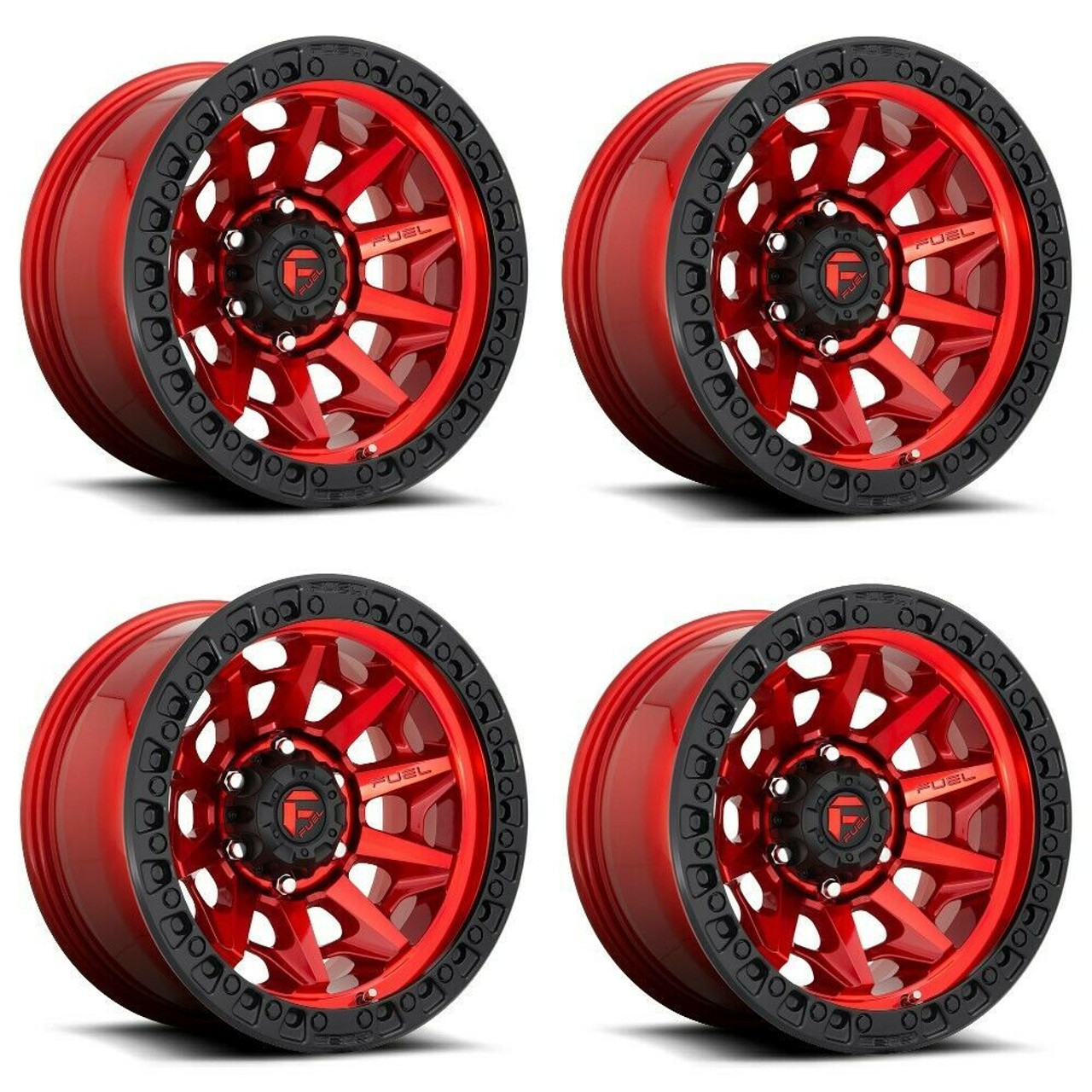 Set 4 20" Fuel D695 Covert 20x9 6x5.5 1mm Wheels Candy Red Black Bead Ring Rims Set 4 20" Fuel D695 Covert 20x9 6x5.5 1mm Wheels Candy Red Black Bead Ring Rims