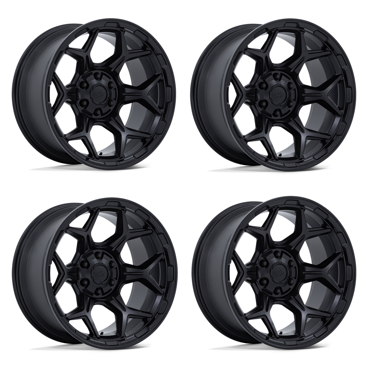 Set 4 17" Moto Metal MO815 Dux 17x8.5 6x135 6x5.5 0mm Blackout Offroad Wheels