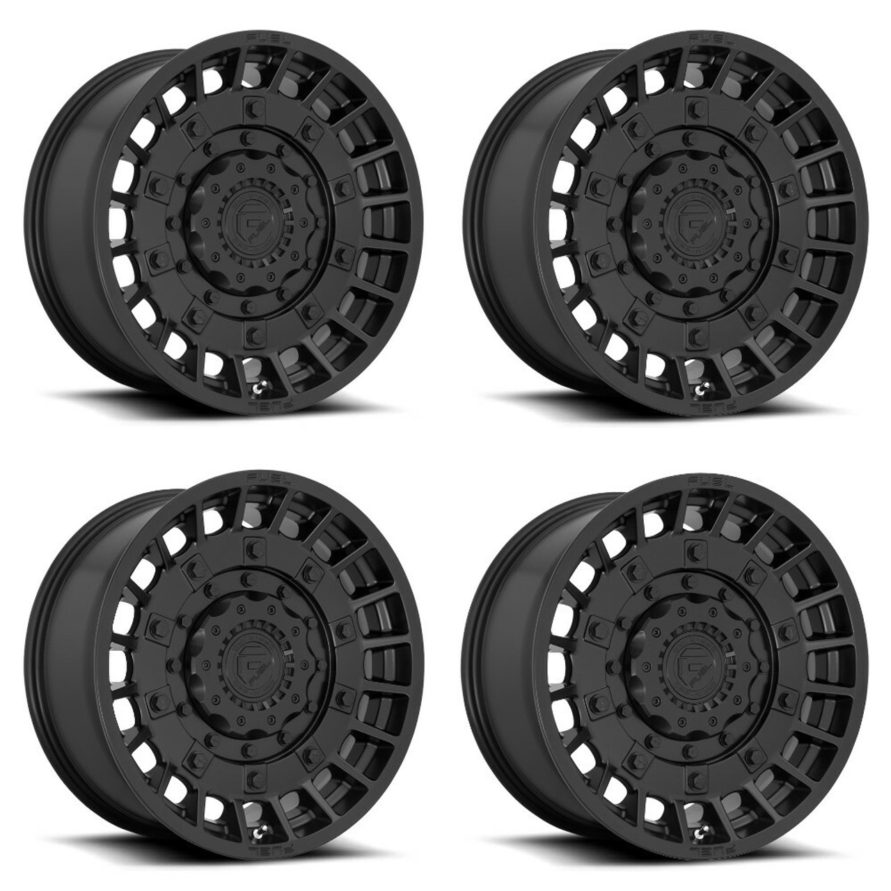Set 4 Fuel D723 Militia 17x9 5x4.5 5x5 Matte Black Wheels 17" -12mm Rims