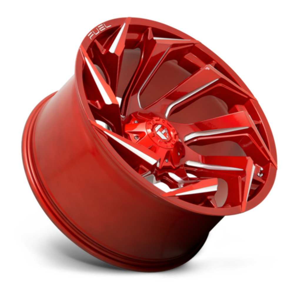 Set 4 Fuel D754 Reaction 24x12 8x6.5 Candy Red Milled Wheels 24" -44mm Rims