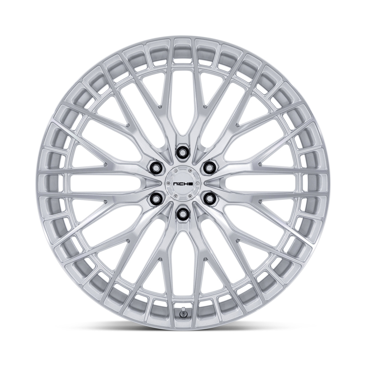 Set 4 24" Niche NC288 Genoa 24x10 6x5.5 20mm Gloss Silver Machined Face Wheels