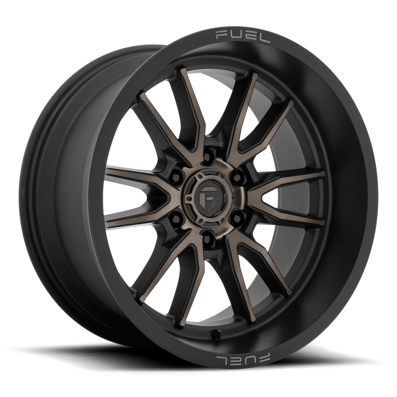 Set 4 17" Fuel D762 Clash 17x9 6x5.5 -12mm Matte Black Double Tint Lifted Wheels