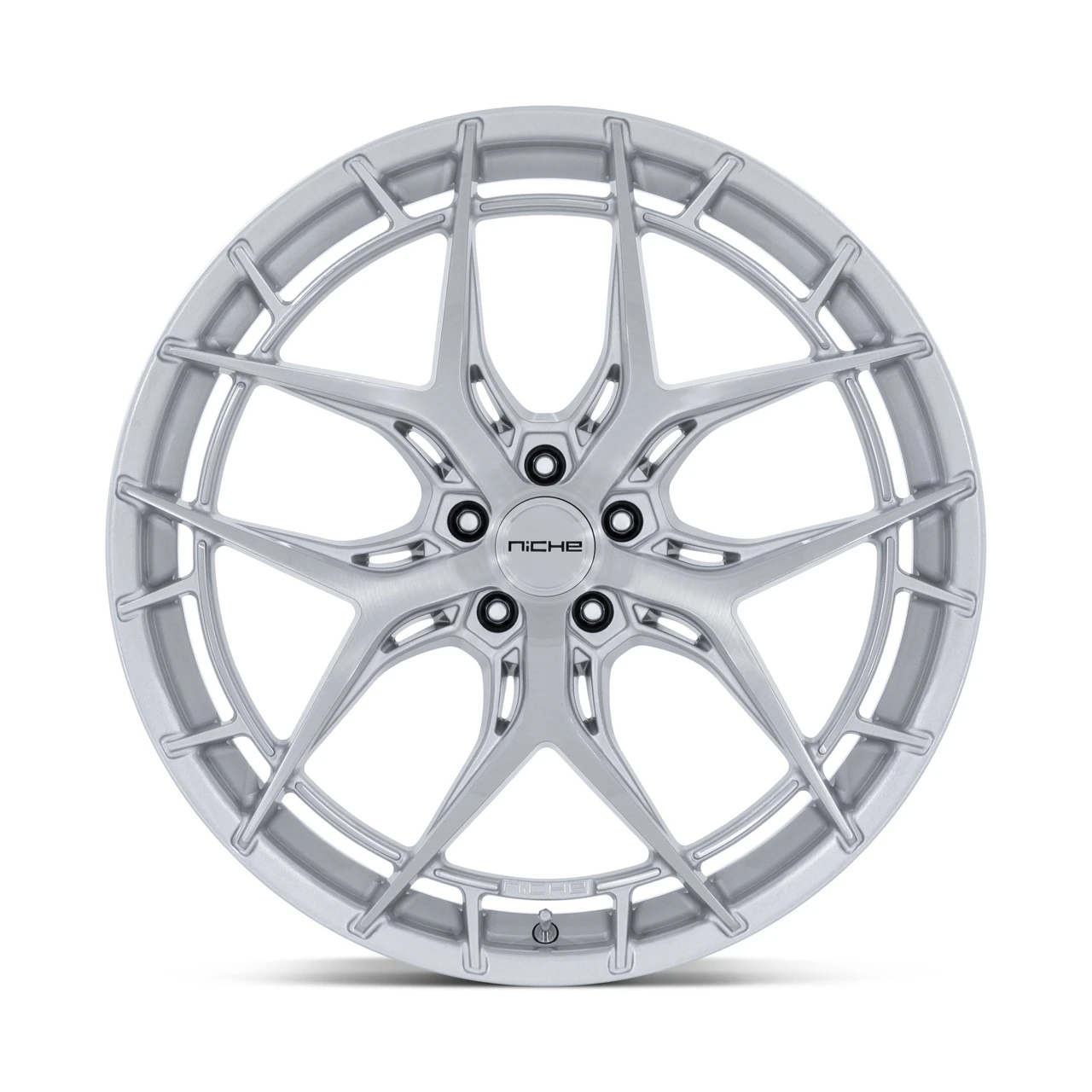 Set 4 20" Niche NC286 Riviera 20x9.5 5x4.5 35mm Gloss Silver Brushed Face Wheels Car SUV Luxury Rims
