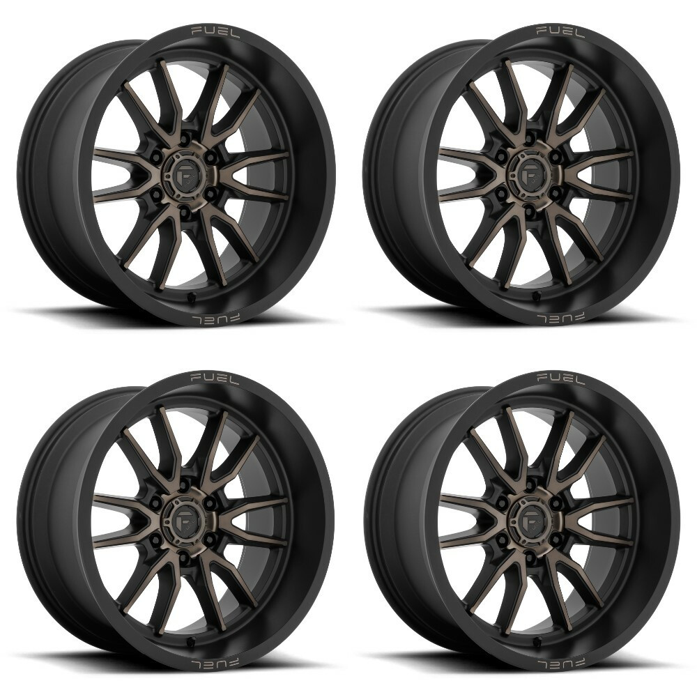 Set 4 18" Fuel D762 Clash 18x9 6x120 1mm Matte Black Double Dark Tint Wheels Rim Offroad Truck SUV