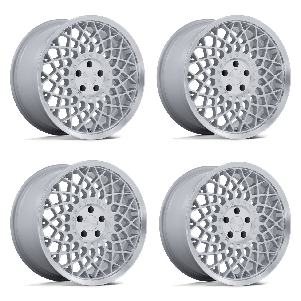 Set 4 19" Rotiform RC212 CJJ 19x9.5 5x112 25mm Gloss Silver Machined Lip Wheels Luxury Sedan Coupe Car Rims