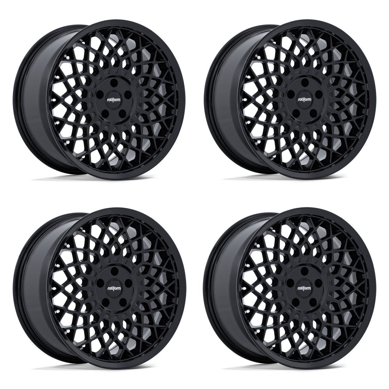 Set 4 19" Rotiform RC212 CJJ 19x10.5 5x4.5 35mm Gloss Black Sedan Coupe Wheels