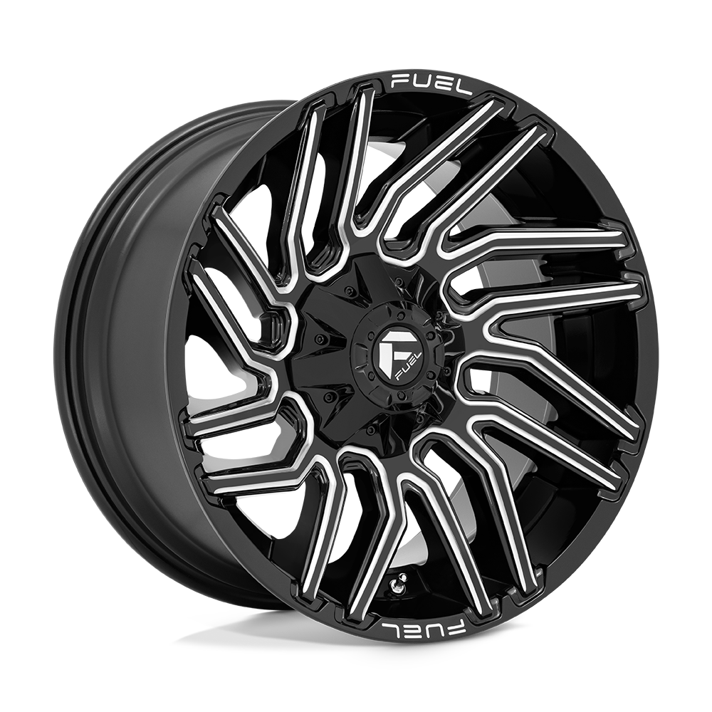 Set 4 Fuel D773 Typhoon 20x9 8x6.5 Gloss Black Milled Wheels 20" 1mm Rims