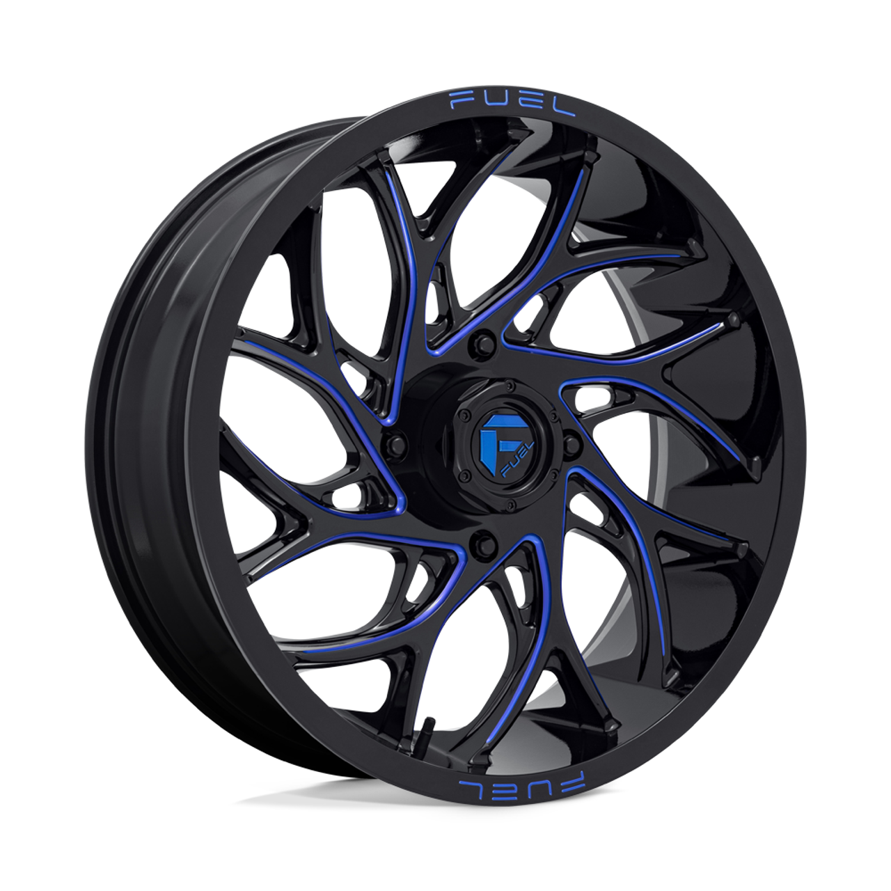 Set 4 Fuel UTV D778 Runner Utv 18x7 4x137 Black Milled Blue Wheels 18" 13mm