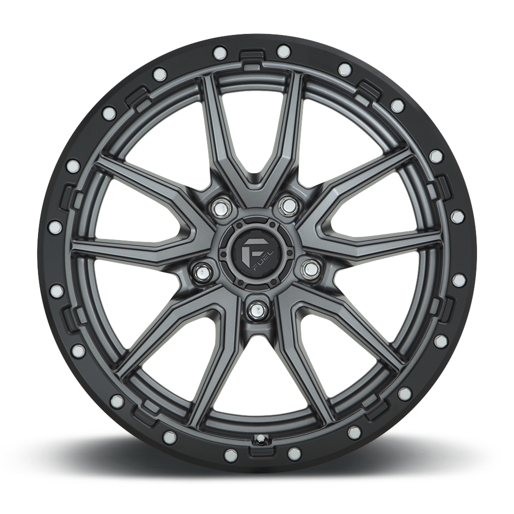 Set 4 Fuel  D680 Rebel 20x9 5x5 Matte Gun Metal Black Bead Ring Wheels 20" 20mm