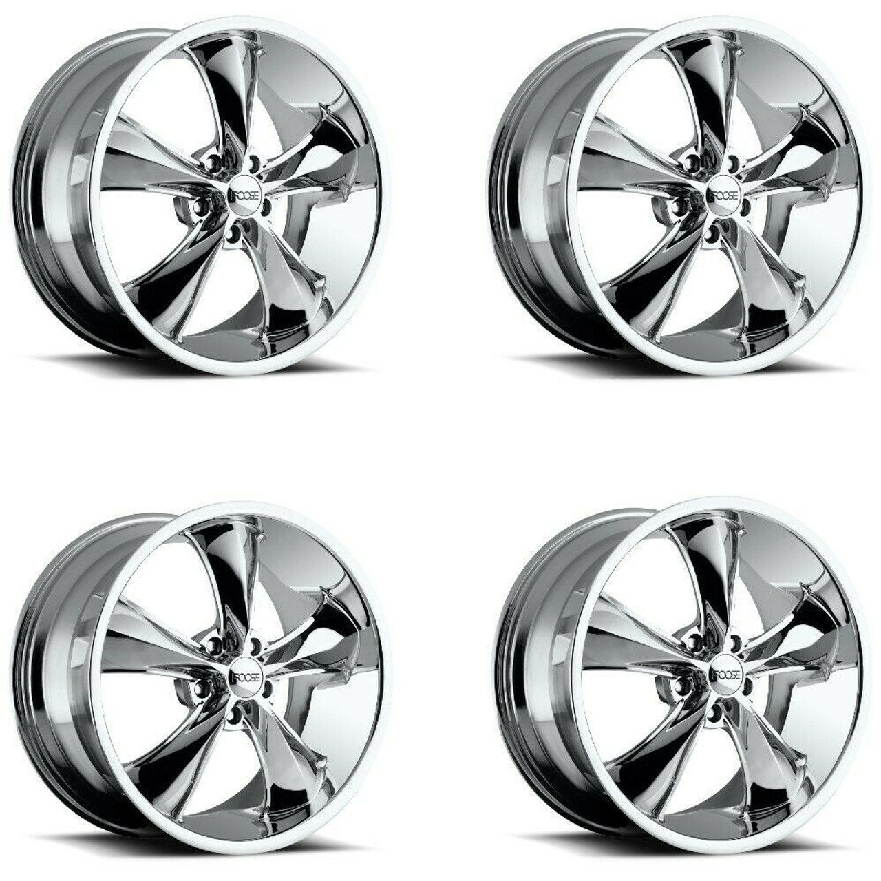 Set 4 18" Foose F105 Legend 18x8 5x4.75 Chrome Plated Wheels 1mm For Chevy Rims