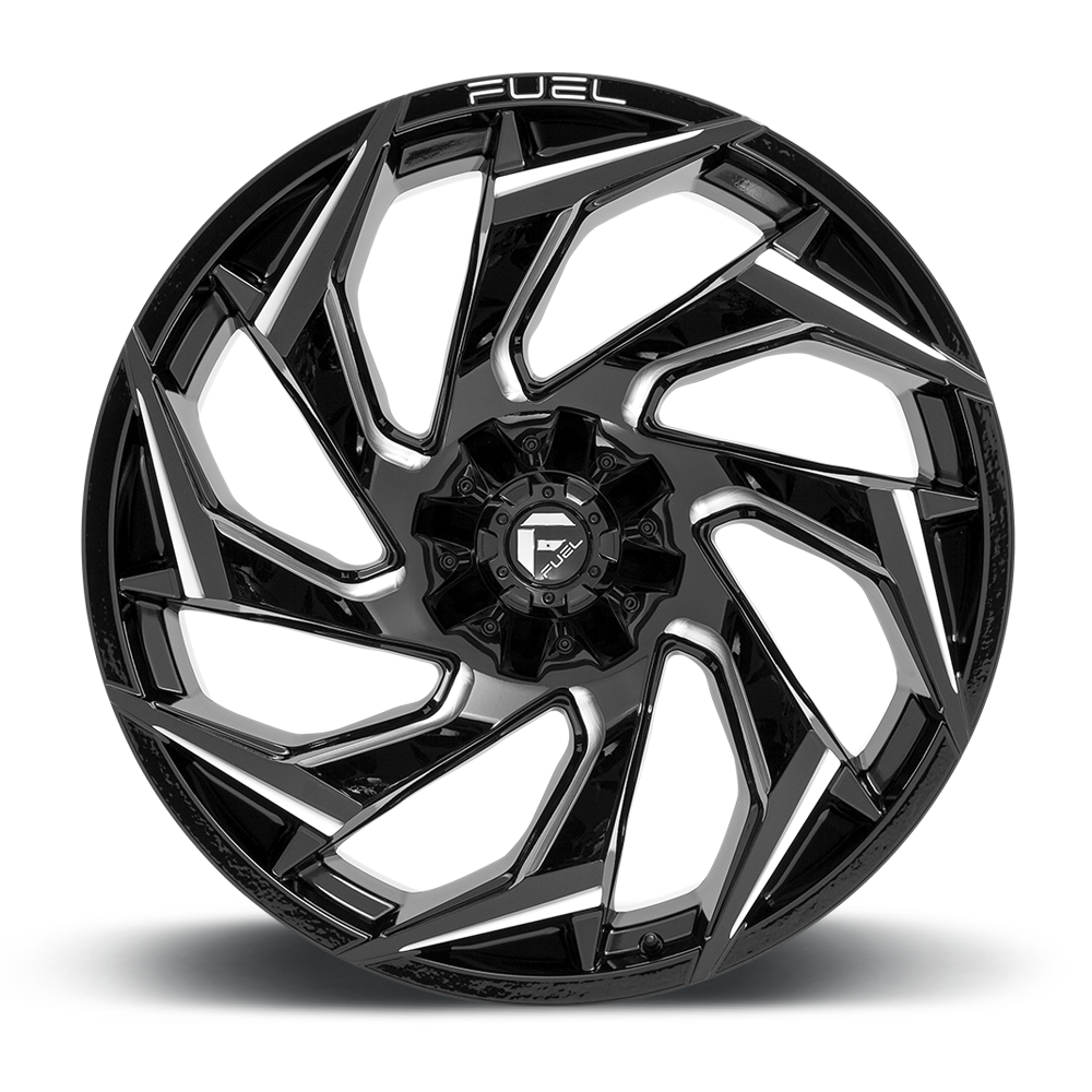 Set 4 Fuel D753 Reaction 18x9 5x4.5 5x5 Gloss Black Milled Wheels 18" 1mm