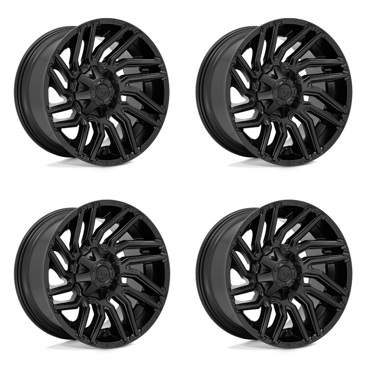 Set 4 Fuel D775 Typhoon 20x10 6x135 6x5.5 Matte Black Wheels 20" -18mm Rims