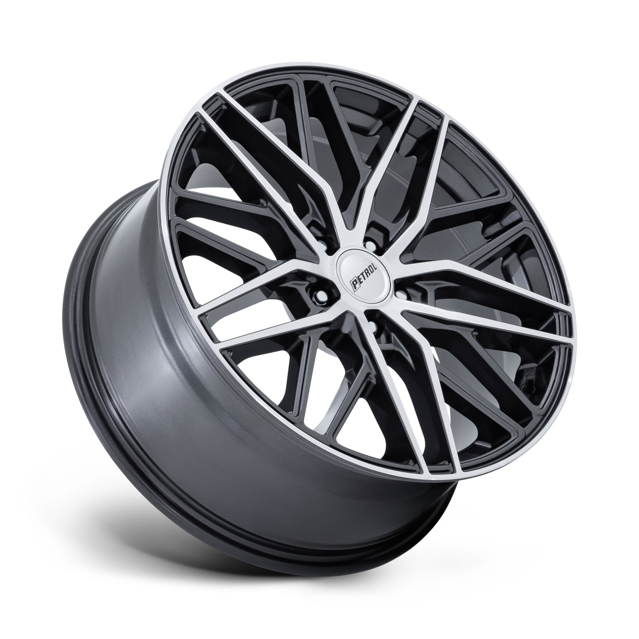 Set 4 19" Petrol Pe004 P3E 19x8.5 5x112 40mm Gunmetal Brushed-Mach Face Wheels