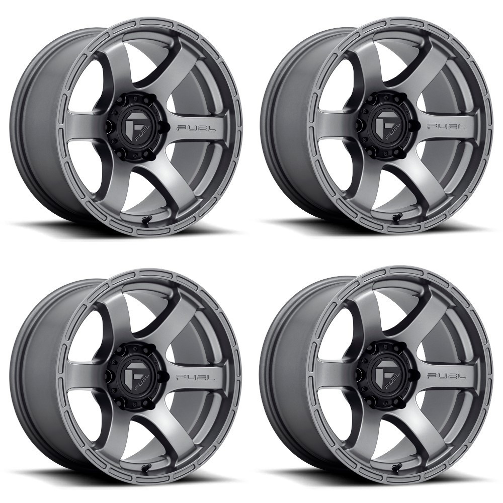 Set 4 Fuel D767 Rush 20x9 6x135 Matte Gun Metal Wheels 20" 1mm Rims