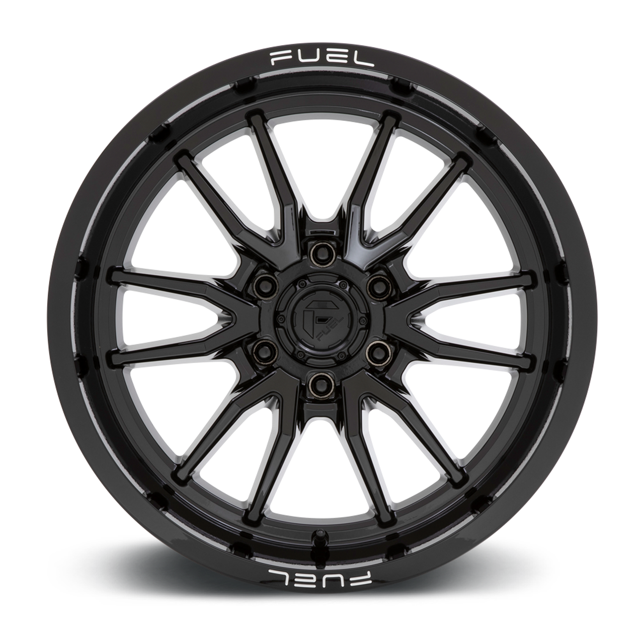 Set 4 20" Fuel D760 Clash 20x10 6x5.5 Gloss Black Wheels -18mm Lifted Truck Rims