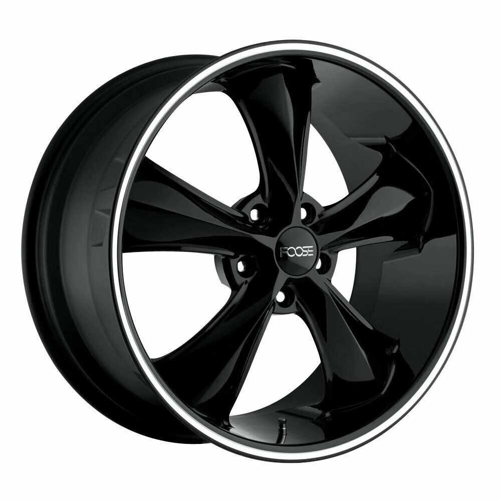 Set 4 20" Foose F104 Legend 20x8.5 5x4.5 Gloss Black Milled Wheels 32mm Rims