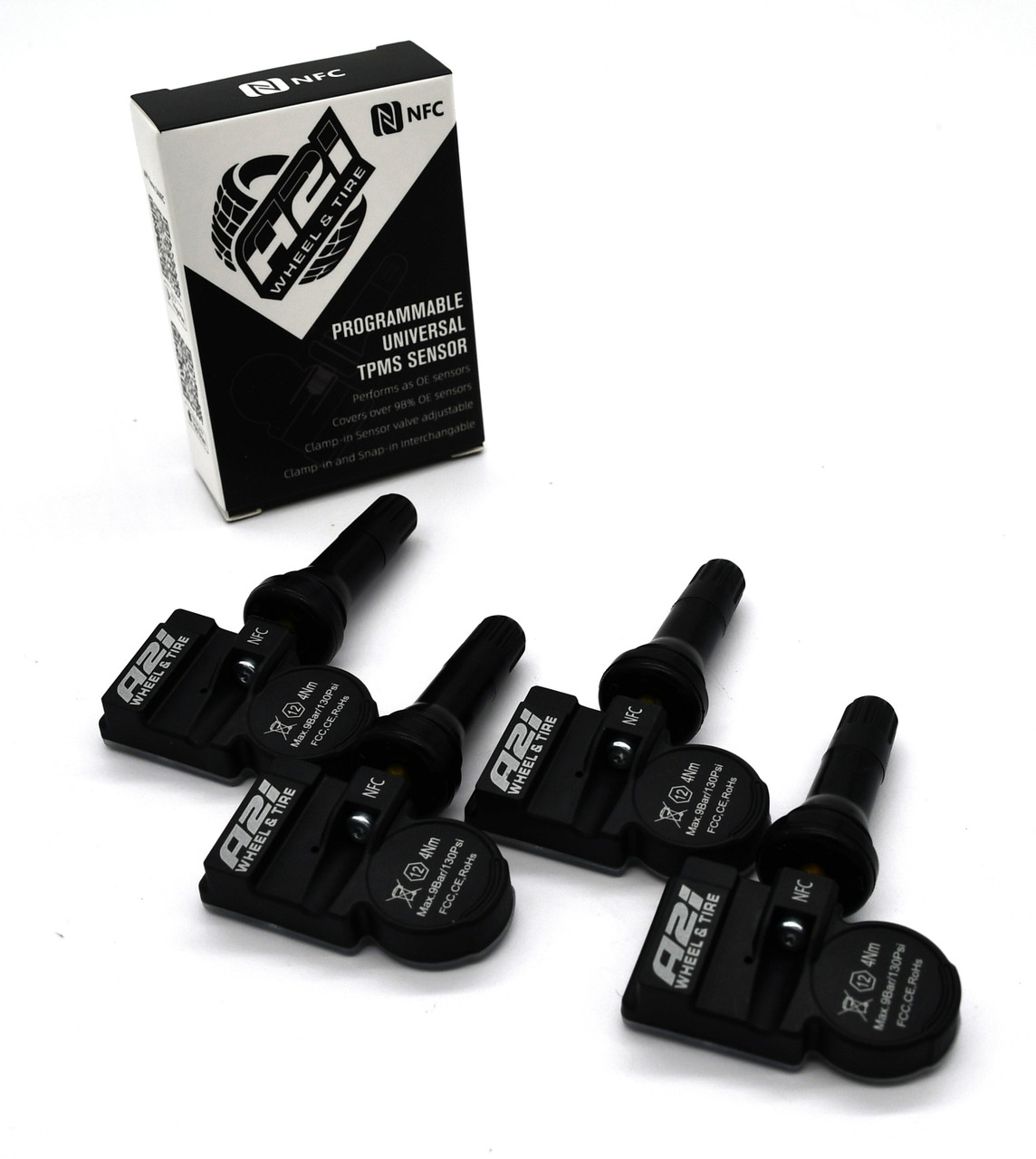Set 4 TPMS Fits 01/2021-12/2021 Acura MDX Tire Sensors Replacement Rubber Stem 315MHz