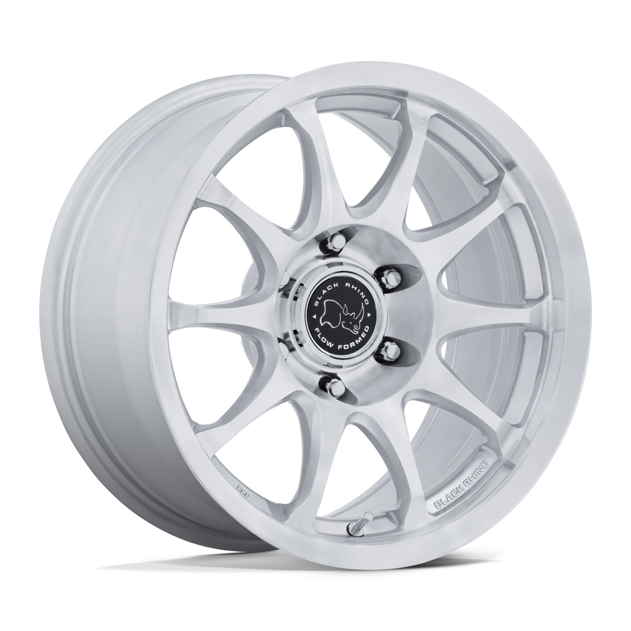 Set 4 17" Black Rhino BR038 Ronin 17x8.5 6x4.5 25mm Gloss Silver Machined Face Wheels Offroad Rims