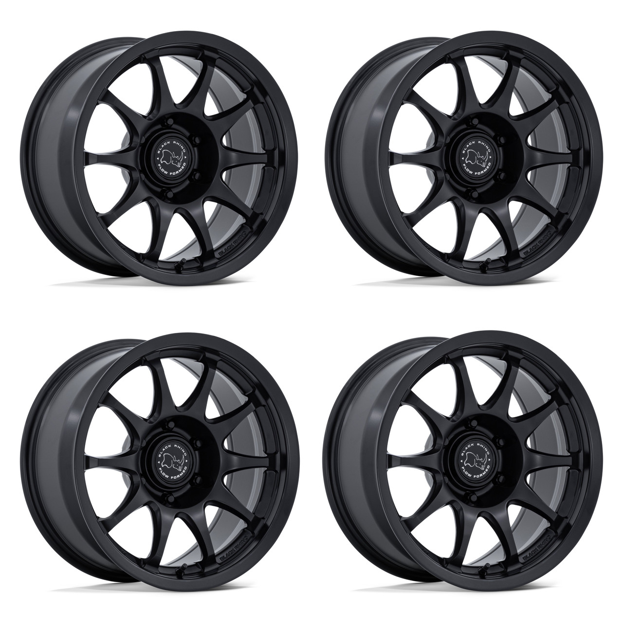 Set 4 17" Black Rhino Hard Alloys BR038 Ronin 17x8.5 6x4.5 25mm Matte Black Rims Offroad Wheels