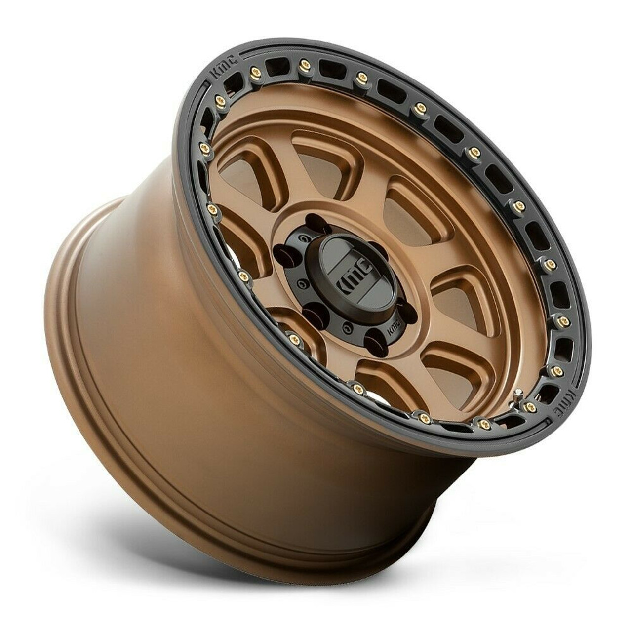 Set 4 KMC KM548 Chase 20x9 8x180 Matte Bronze With Black Lip Wheels 20" 0mm Rims