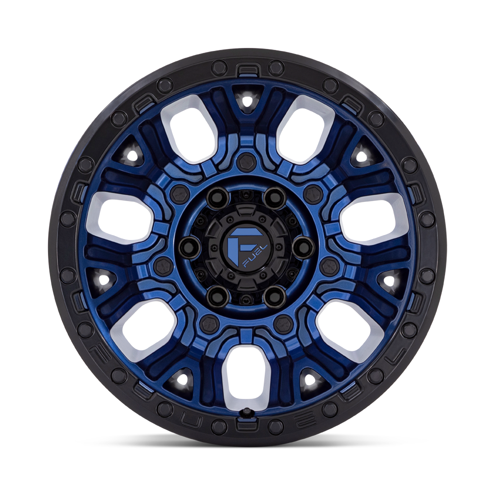 Set 4 Fuel D827 Traction 17x9 6x5.5 Dark Blue With Black Ring Wheels 17" 1mm