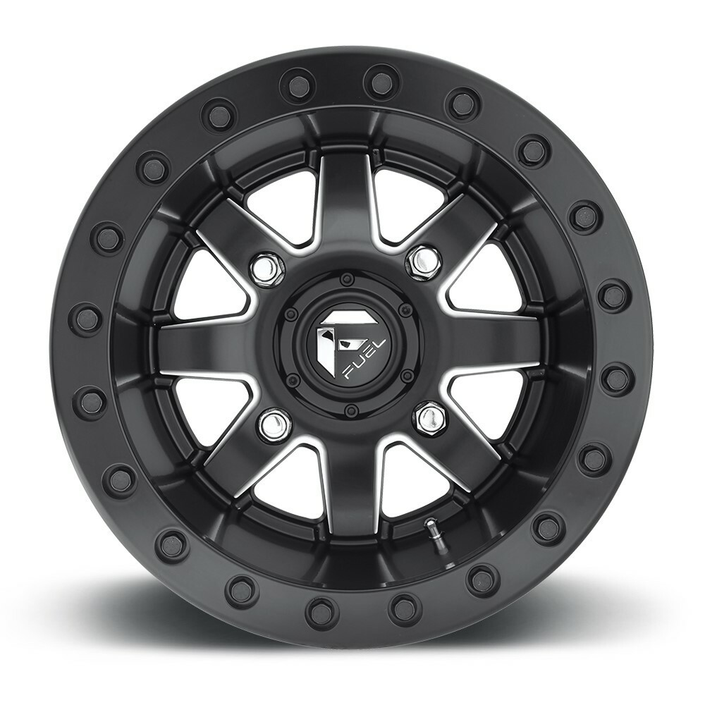 Set 4 Fuel UTV D938 Maverick Beadlock 18x7 4x156 Black Milled Wheels 18" 38mm