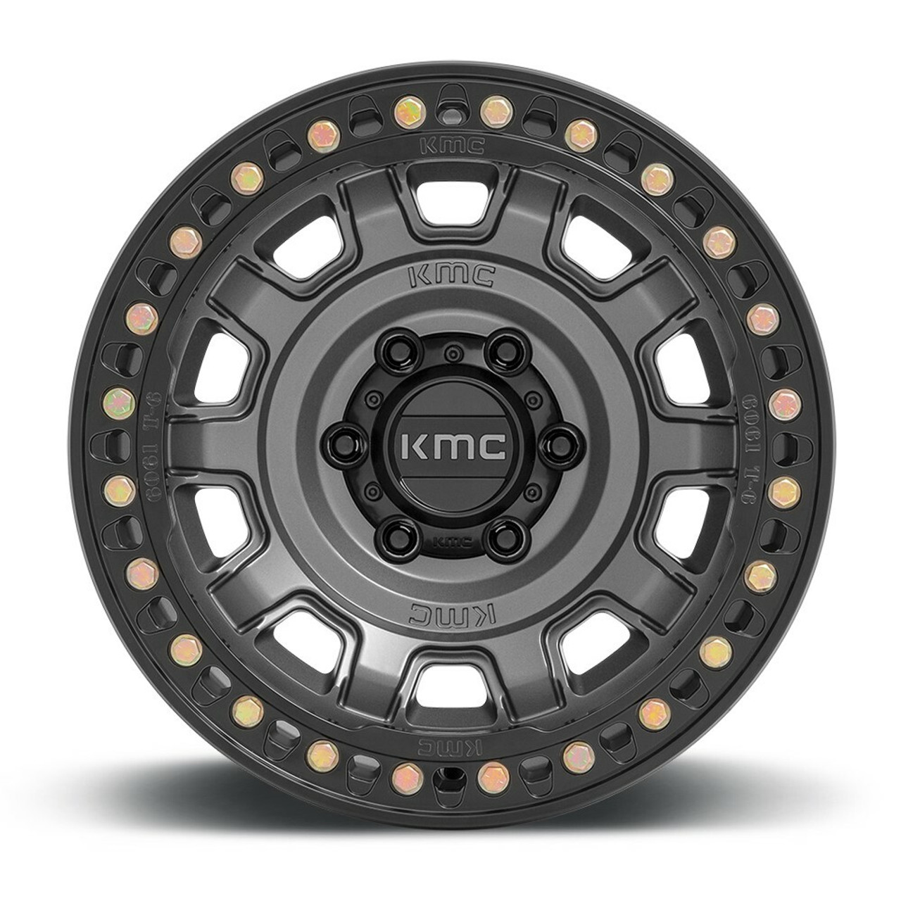 Set 4 KMC KM236 Tank Beadlock 17x9 8x170 Anthracite Wheels 17" -38mm Rims