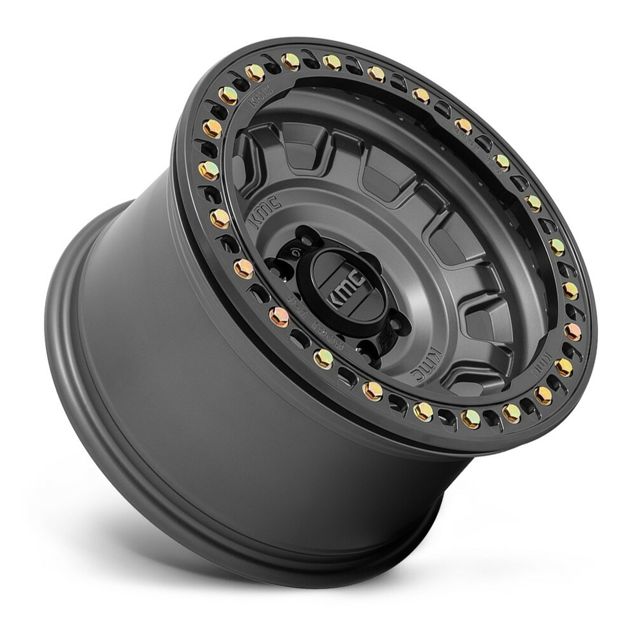 Set 4 KMC KM236 Tank Beadlock 17x9 8x170 Anthracite Wheels 17" -38mm Rims