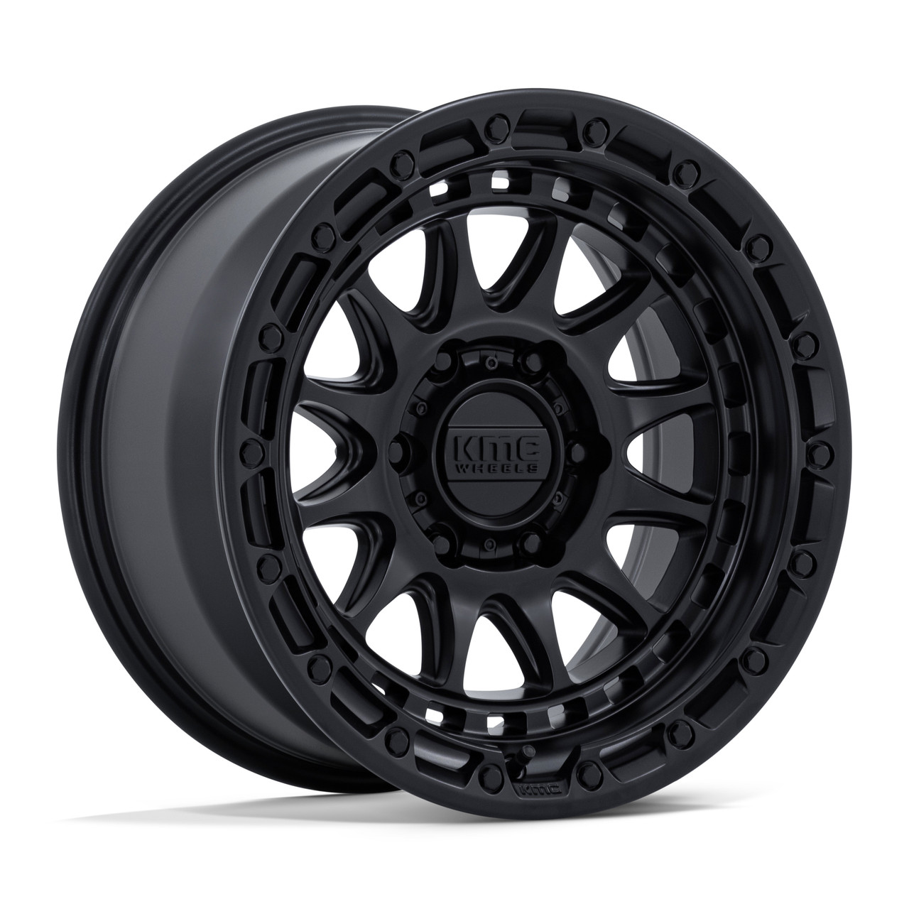 Set 4 17" KMC KM556 Crux 17x8.5 5x5 (5x127) 0mm  Blackout Offroad Truck Wheels
