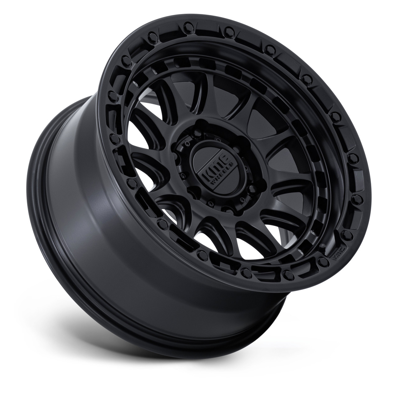 Set 4 17" KMC KM556 Crux 17x8.5 5x5 (5x127) 0mm  Blackout Offroad Truck Wheels