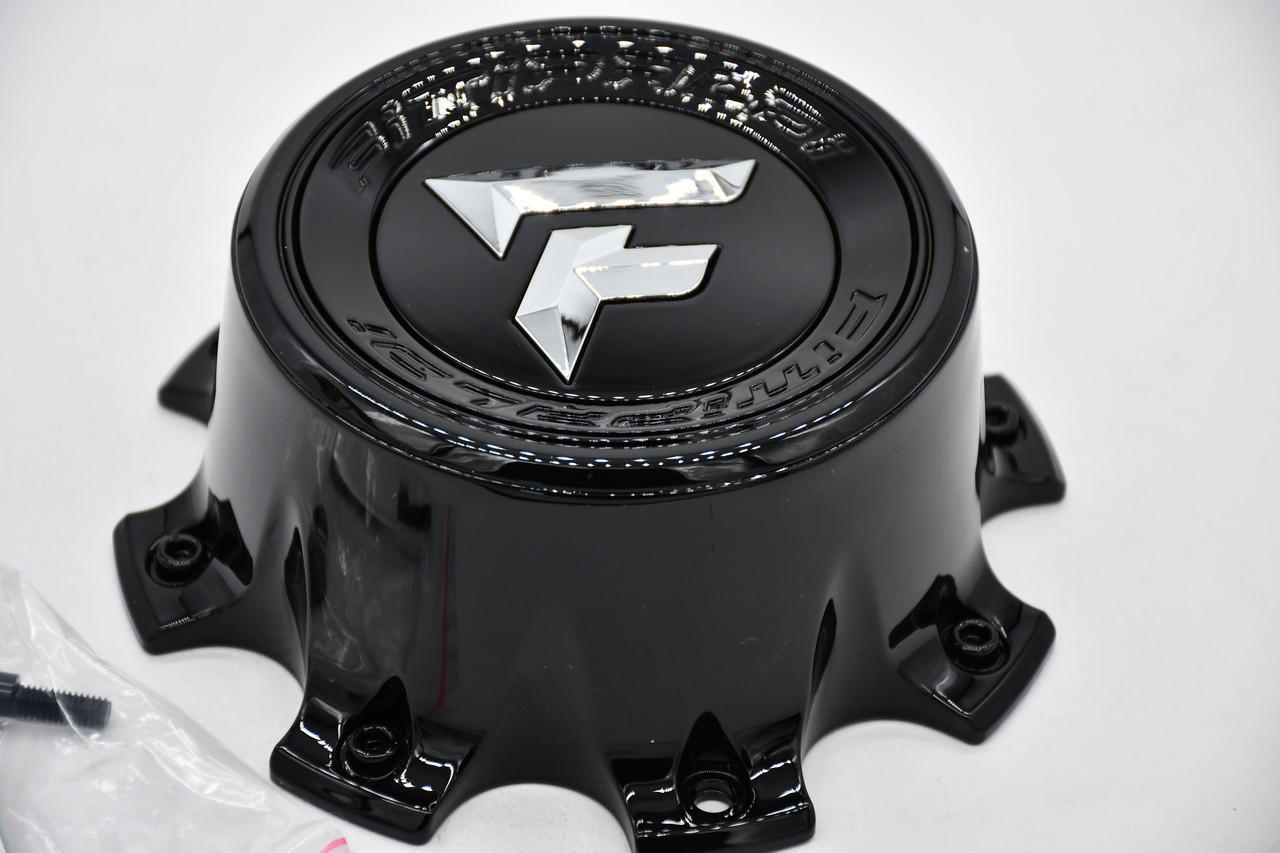 Fittipaldi Gloss Black Floating Center Cap for Heavy Duty Truck Wheels