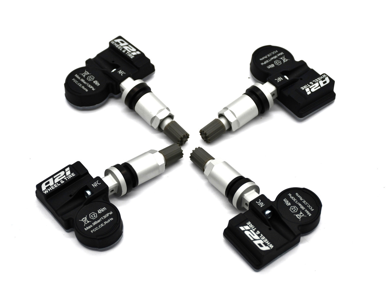 4 TPMS Fit 01/2016-12/2017 Aston-Martin DB11 Tire Sensors Replacement Metal Stem 433 MHz