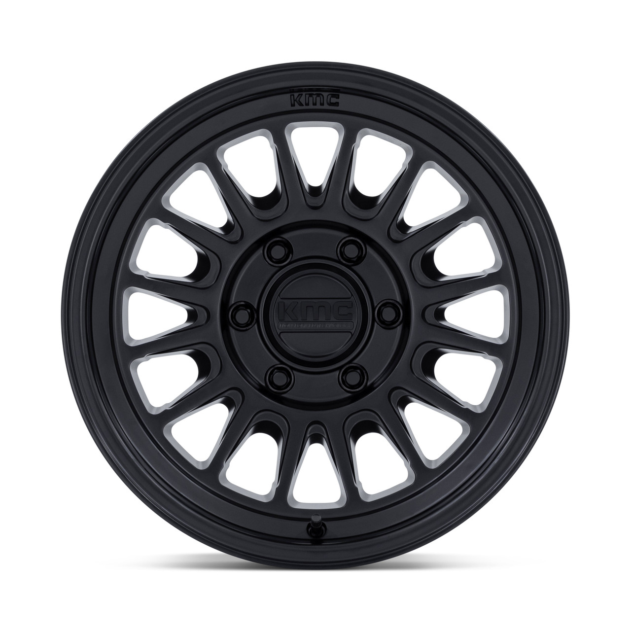 Set 4 17" KMC KM733 Impact FFT 17x8.5 6x5.5 0mm Matte Black Truck SUV Wheels Rims Offroad