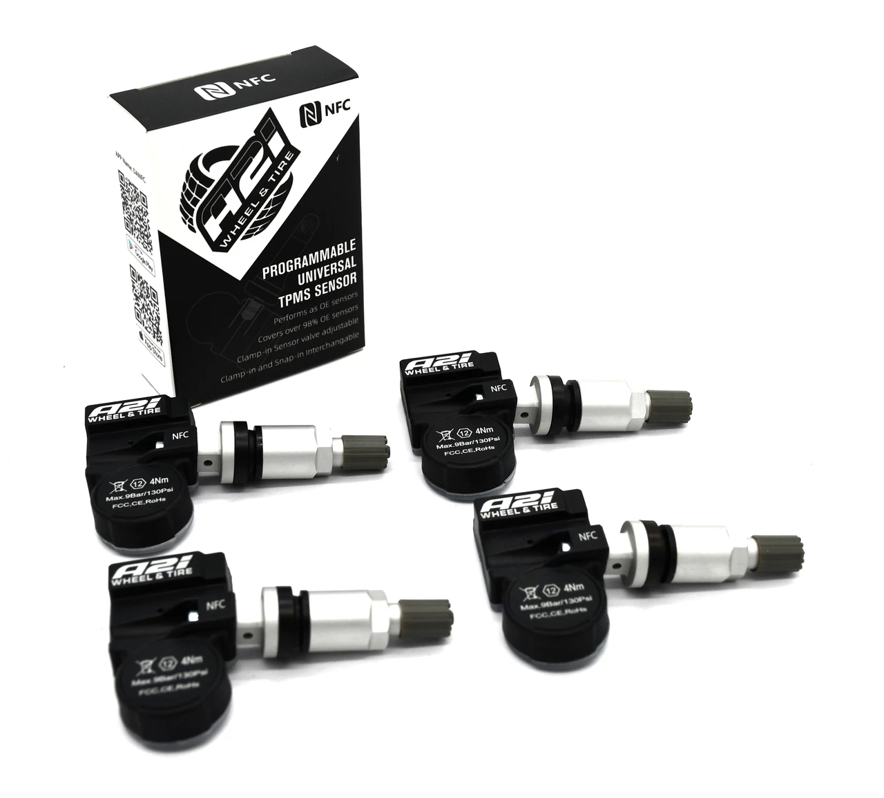 4 TPMS Fit 01/2015-12/2017 Aston-Martin Vanquish Tire Sensors Replacement Metal Stem 433 MHz