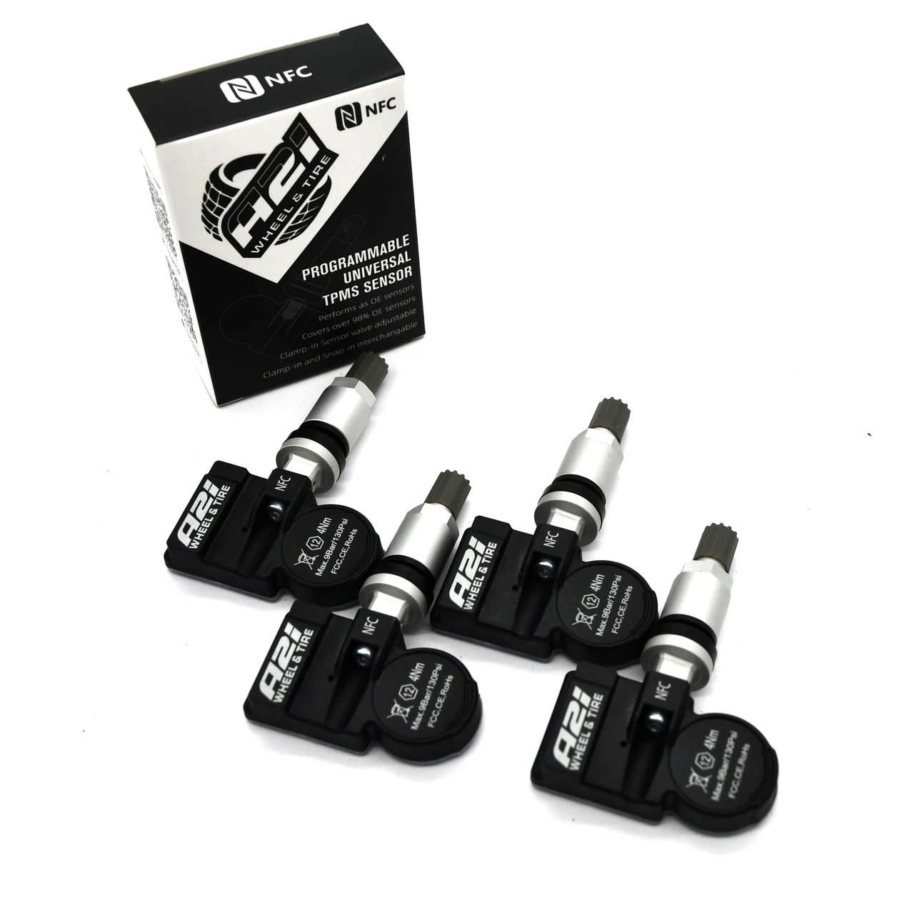 4 TPMS Fit 01/2002-12/2009 Audi S4 Tire Sensors Replacement Metal Stem 433 MHz