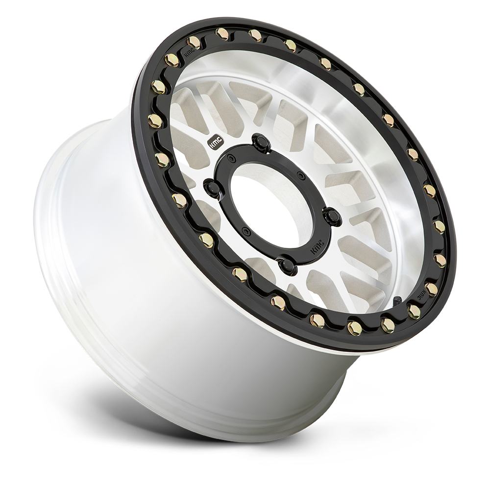 Set 4 15" KMC Powersports Ks235 Grenade Beadlock 15x6 4x137 Machined Wheels 38mm