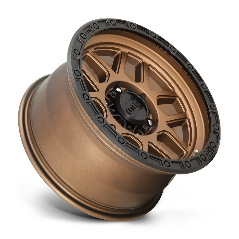 Set 4 17" KMC KM544 Mesa 17x9 8x6.5 Matte Bronze With Black Lip Wheels 18mm Rims