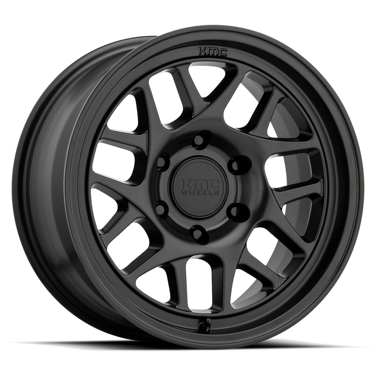 Set 4 17" KMC KM717 Bully Ol 17x8.5 6x4.5 Satin Black Wheels 18mm Rims