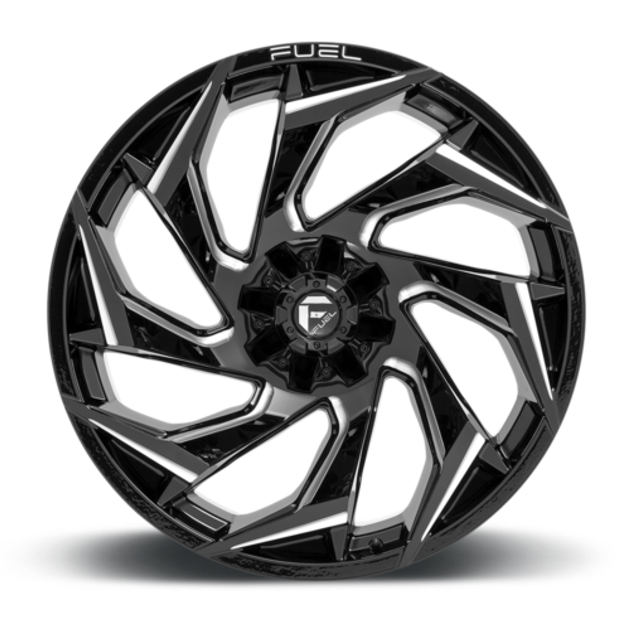 Set 4 Fuel D753 Reaction 22x10 5x4.5 5x5 Gloss Black Milled Wheels 22" -18mm