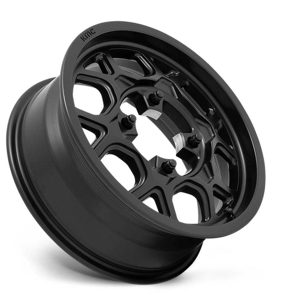 Set 4 KMC Powersports KS133 Mesa Lite 15x6 4x137 Satin Black Wheels 15" 38mm