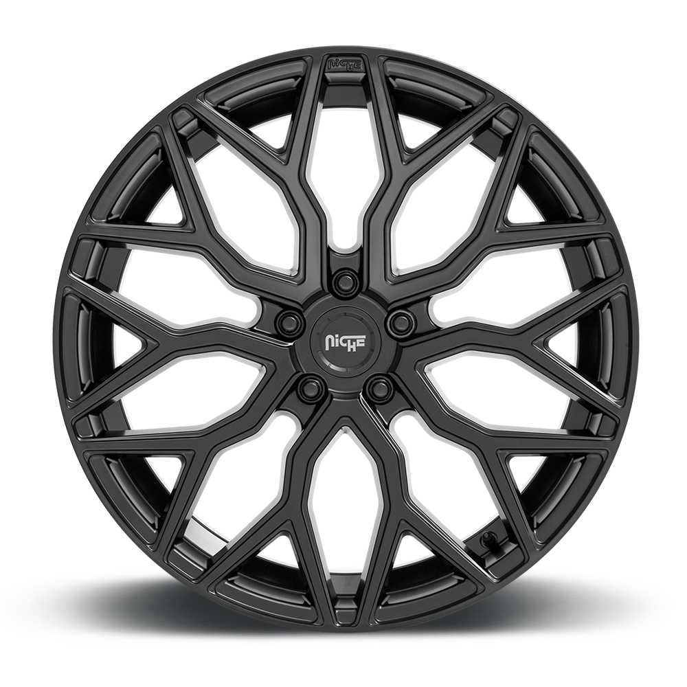 Set 4 22" Niche M261 Mazzanti 22x10 5x120 30mm Matte Black Wheels Luxury Rims