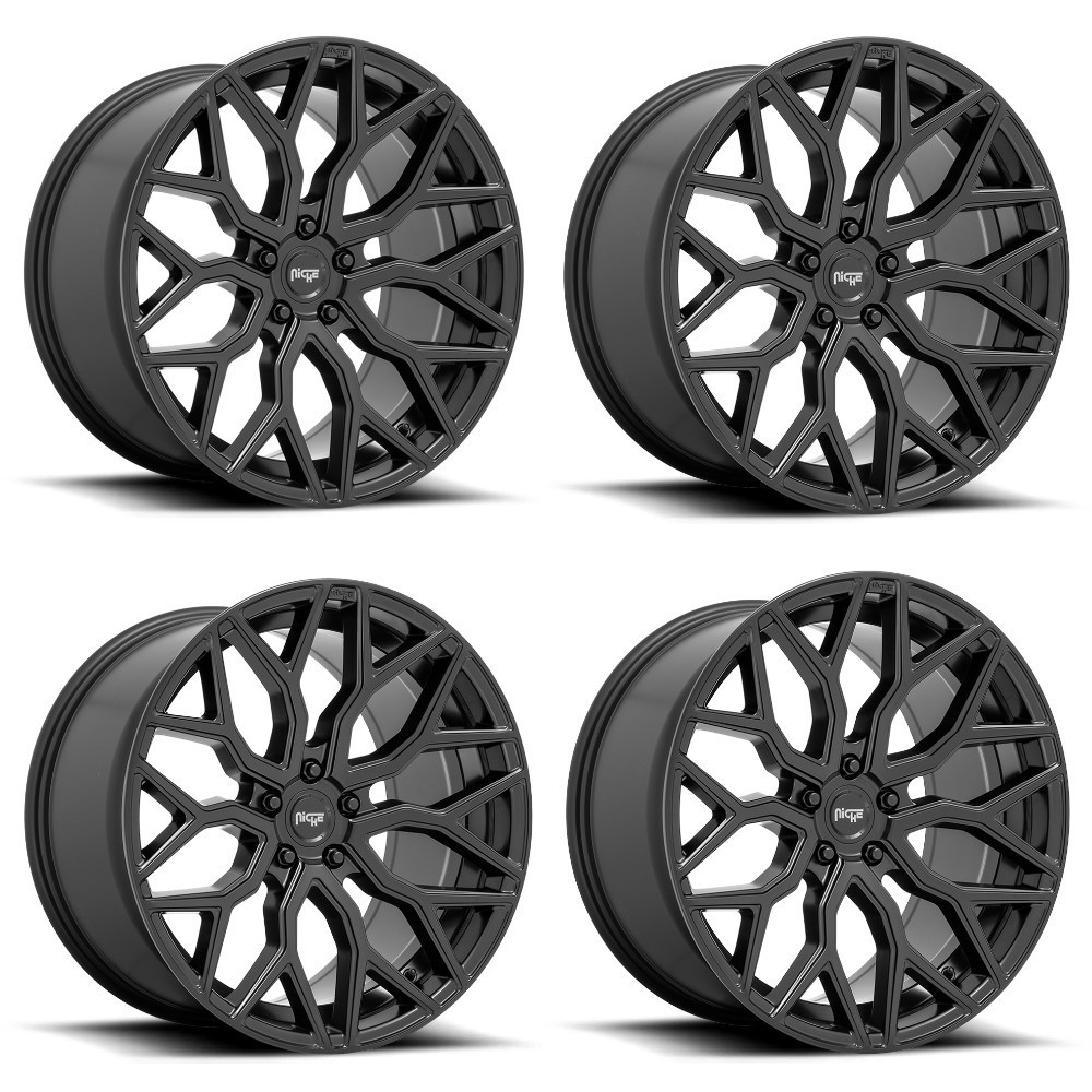 Set 4 Niche M261 Mazzanti 22x10 5x120 Matte Black Wheels 22" 30mm Rims
